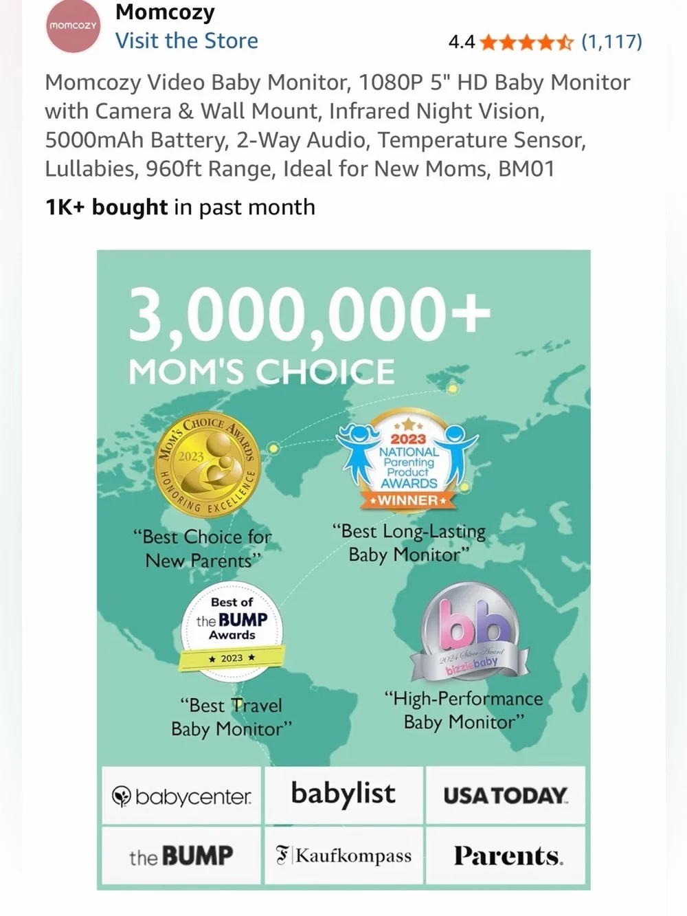 MomCozy Baby Video Monitor